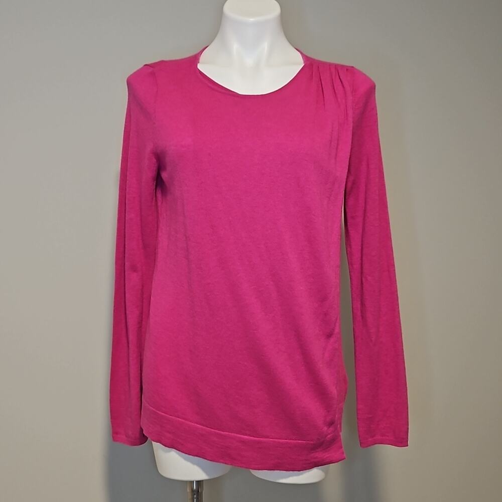 The Limited Pink Merino Wool Blend Layover Sweater Size Medium Soft & Cozy